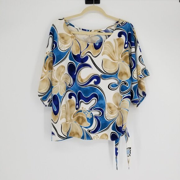Lee's Fashion LLC Tops - Goddess of Sea & Shore - Floral Shirt - Made in Hawaii, L-XL Summer Perfection!